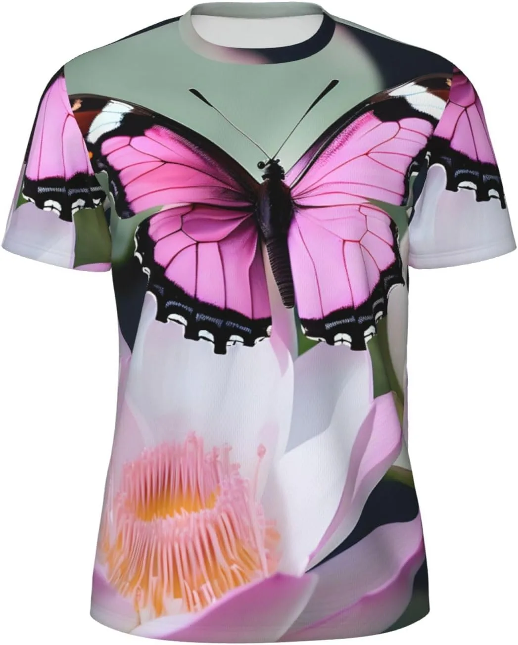 

Футболка мужская летняя с принтом Pink Butterfly 1, легкая и дышащая SDFHU