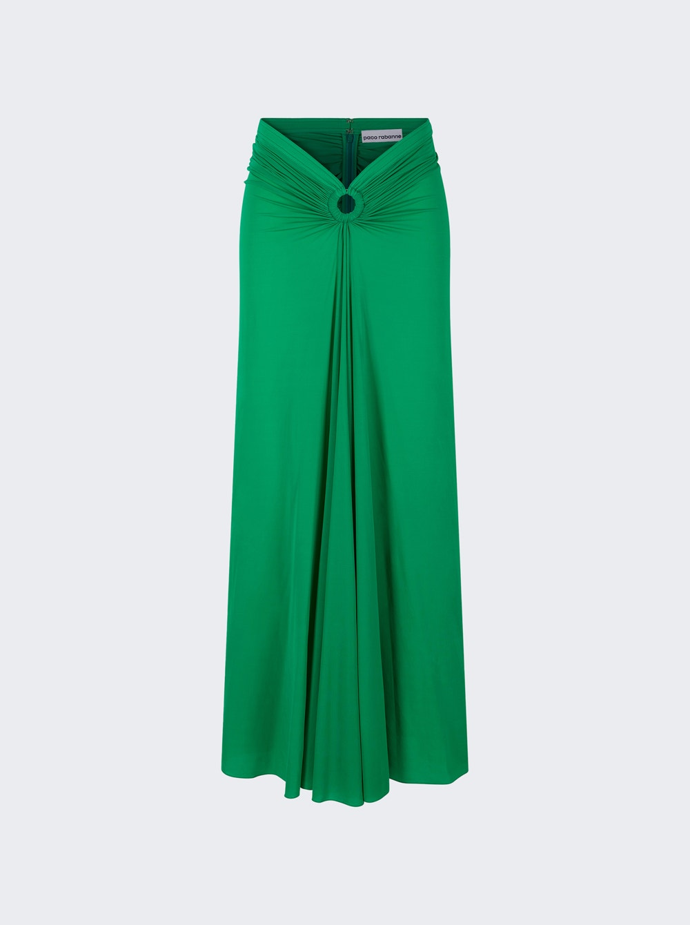

Юбка макси со сборками Rabanne, цвет emerald