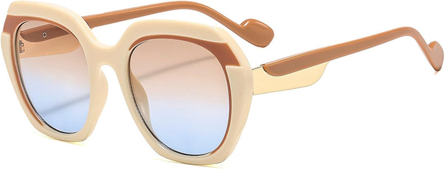 

Willochra Винтажные большие квадратные женские роскошные солнцезащитные очки неправильной формы с градиентным переходом цвета, защита от УФ-излучения UV400, мужские солнцезащитные очки в стиле панк, C7