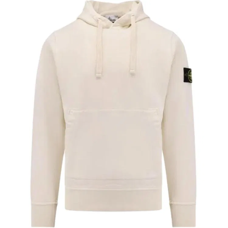 Толстовка с кулиской и патчем с логотипом STONE ISLAND, Ecru