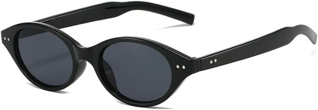 

Солнцезащитные очки с защитой UV400 | Маленькие овальные, однотонные, с заклепками | Для женщин и мужчин, для занятий спортом на открытом воздухе и путешествий DSVIGF, Black