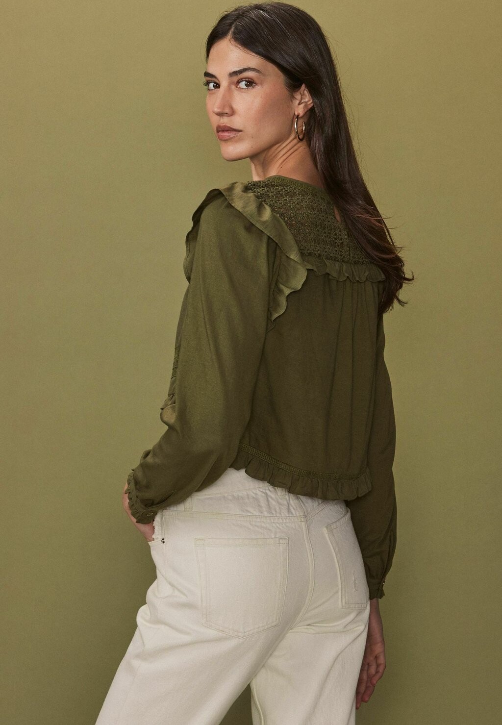 

Блуза FRILL REGULAR FIT Next, зеленый