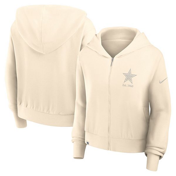 Женская кремовая худи с полной молнией dallas cowboys glory Nike