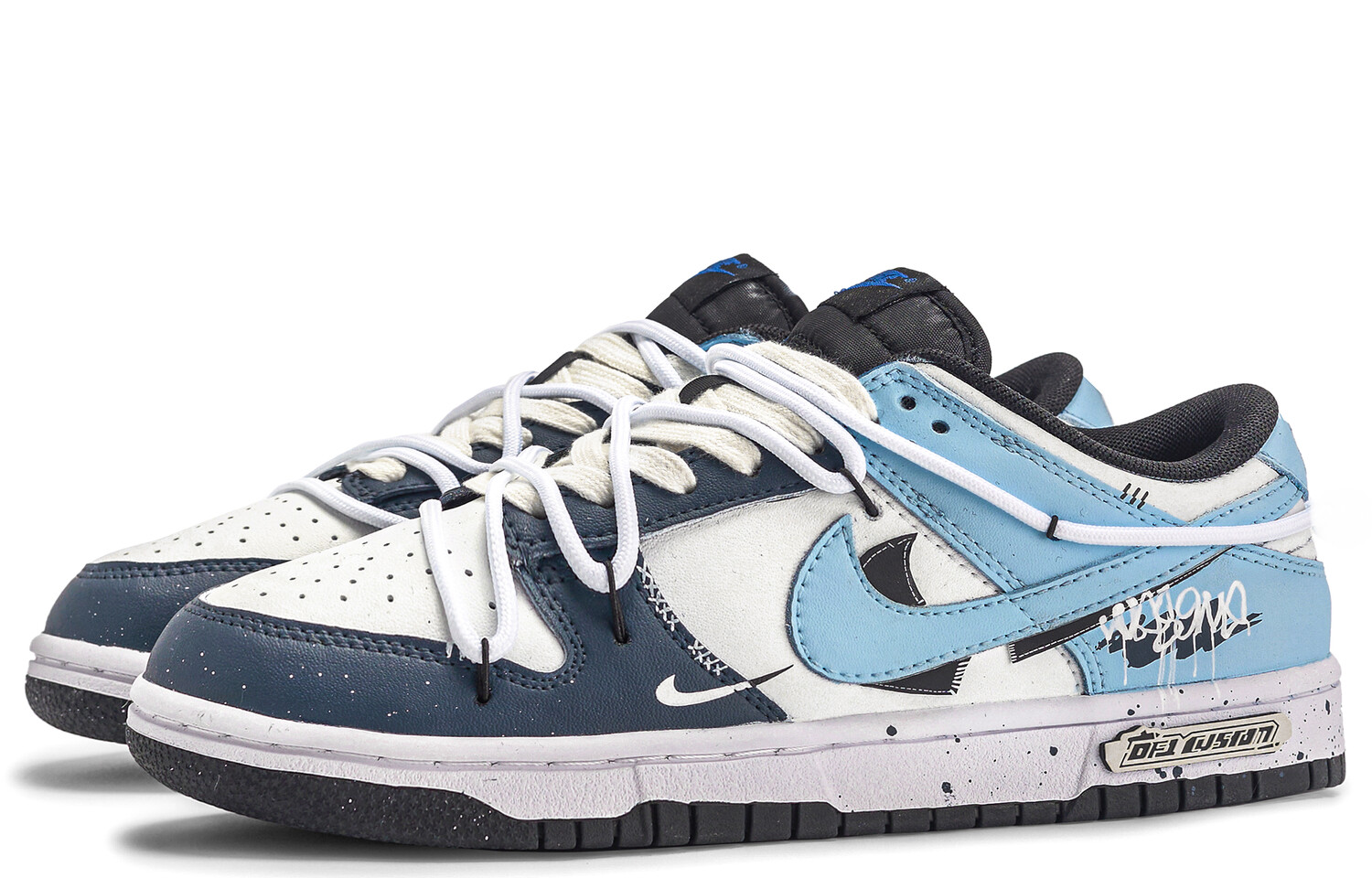 

Кроссовки Nike Dunk Skateboard Shoes Women's Low-Top Blue White, синие/белые, Синий, Кроссовки Nike Dunk Skateboard Shoes Women's Low-Top Blue White, синие/белые