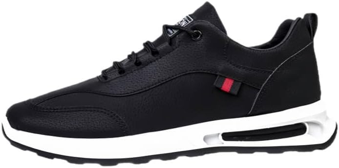 

Мужские и дышащие легкие кроссовки - верх из ткани и резиновая подошва, низкие повседневные спортивные туфли с амортизацией для улицы, тренажерного зала и повседневной носки Minlaidian, черный