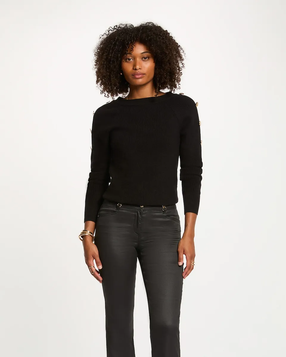 

Женский джемпер с вырезом лодочка Morgan, черный