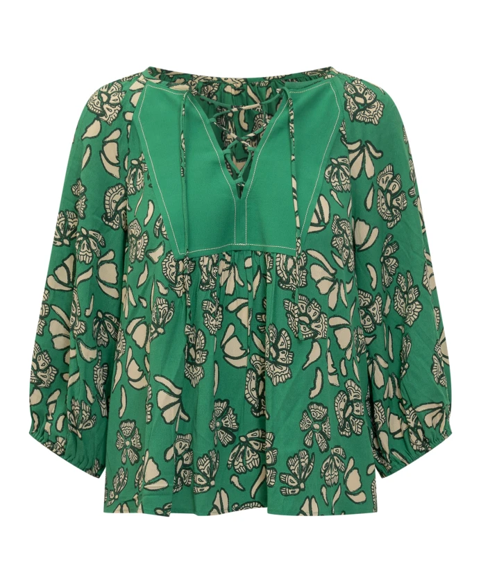

Зеленая блузка из вискозы с цветочным узором Ba&Sh, зеленый