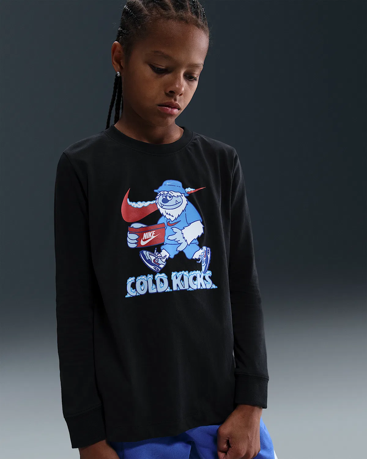 Детская футболка с длинным рукавом Nike Sportswear, Black