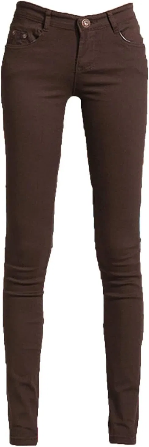 Джинсы скинни, низкая талия, Brown