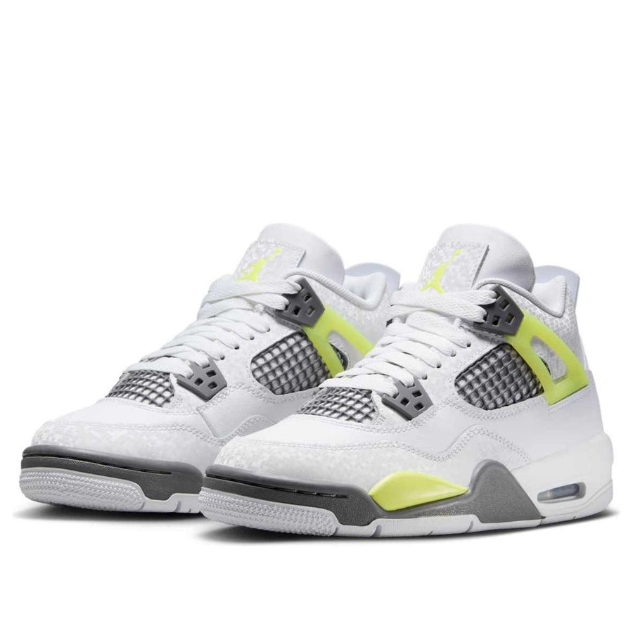 Кроссовки (GS) Air Jordan 4 Retro 'Light Lemon Twist', белый — фото 3