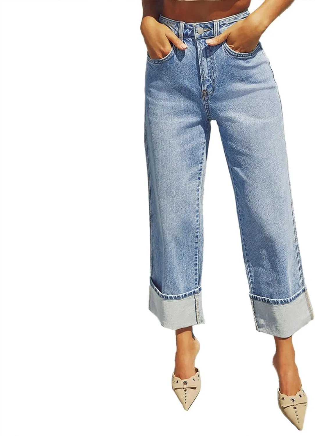 

Женские джинсы baggy с высокой посадкой и прямым кроем BKmyth