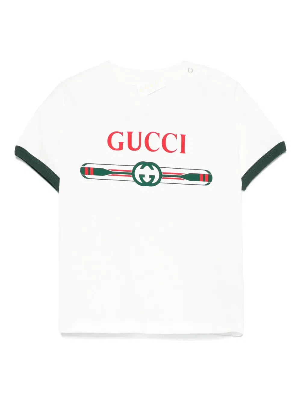 Футболка с логотипом Gucci Kids, белый