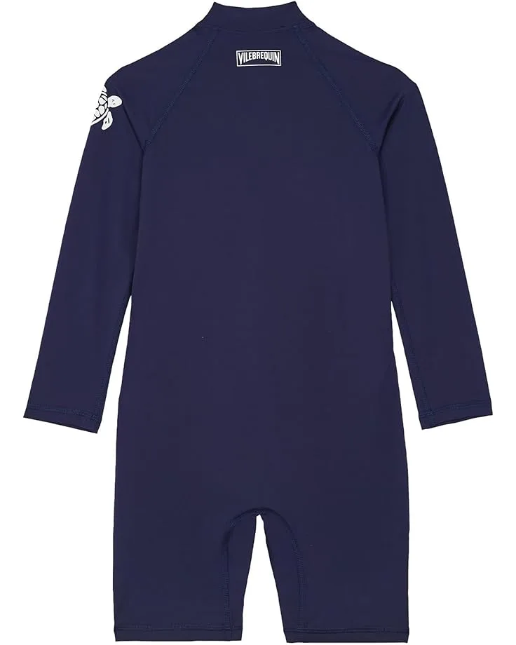 Цельная футболка-рашгард Solid & Soft Guppy Vilebrequin Kids, Bleu Marine — фото 2
