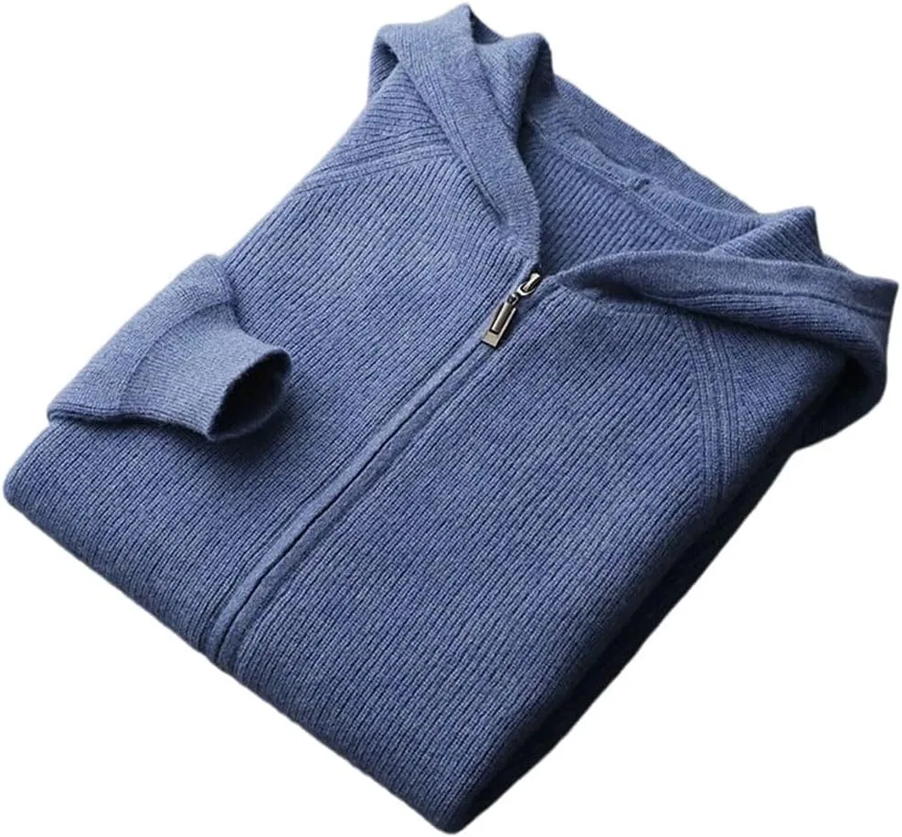 Худи мужское из шерсти и кашемира, Generic, синий