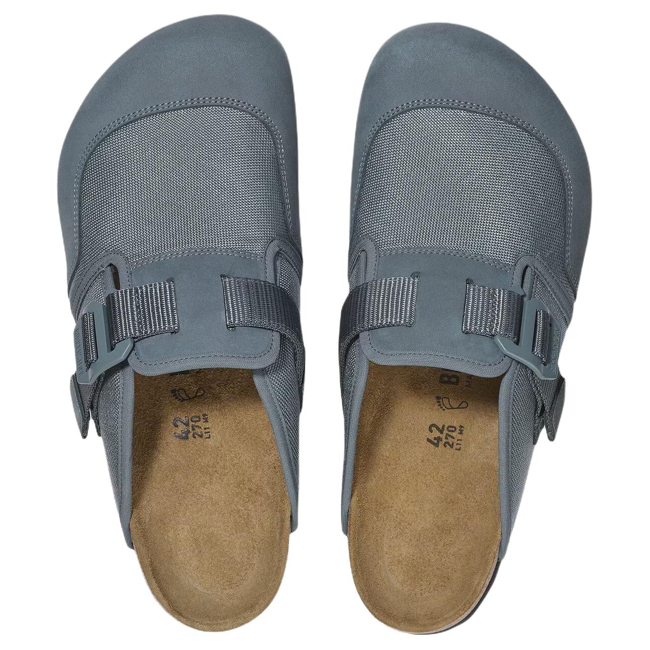 Birkenstock Бостонские резиновые тапочки с закрытым носком, устойчивые к истиранию, мужские серые узкие, цвет Gray — фото 4