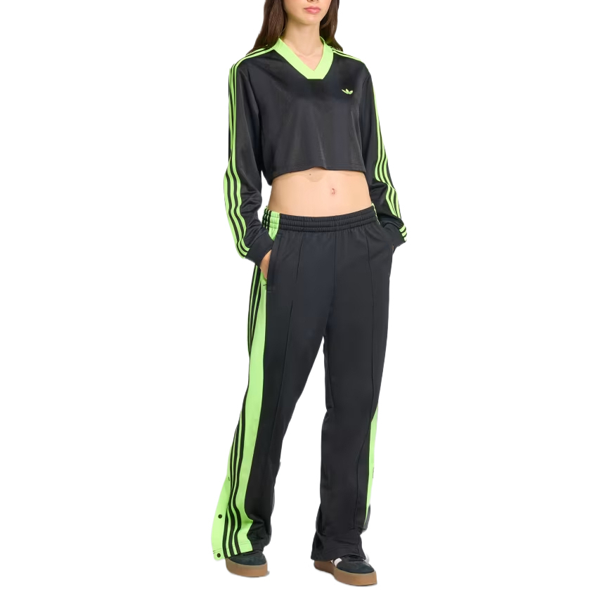 Adicolor Soccer Jacquard кроп топ с длинными рукавами Adidas Originals, черный — фото 4
