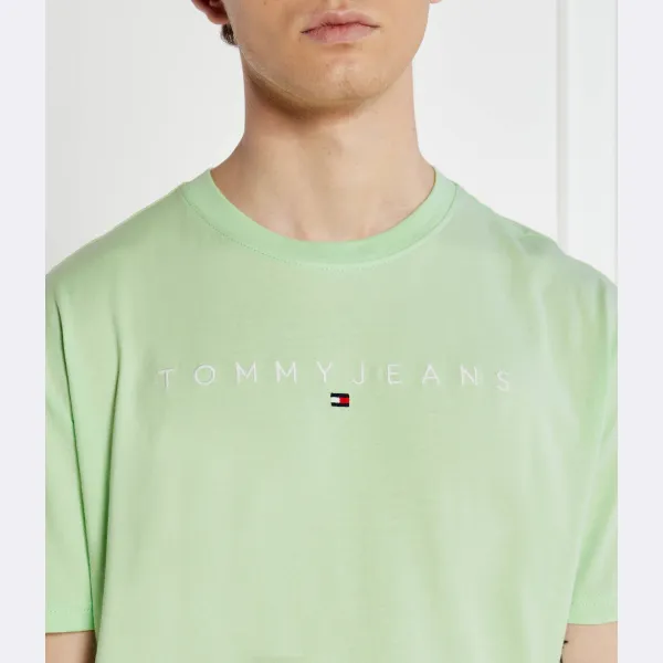 Футболка обычного кроя с линейным логотипом Tommy Hilfiger, зеленый — фото 4