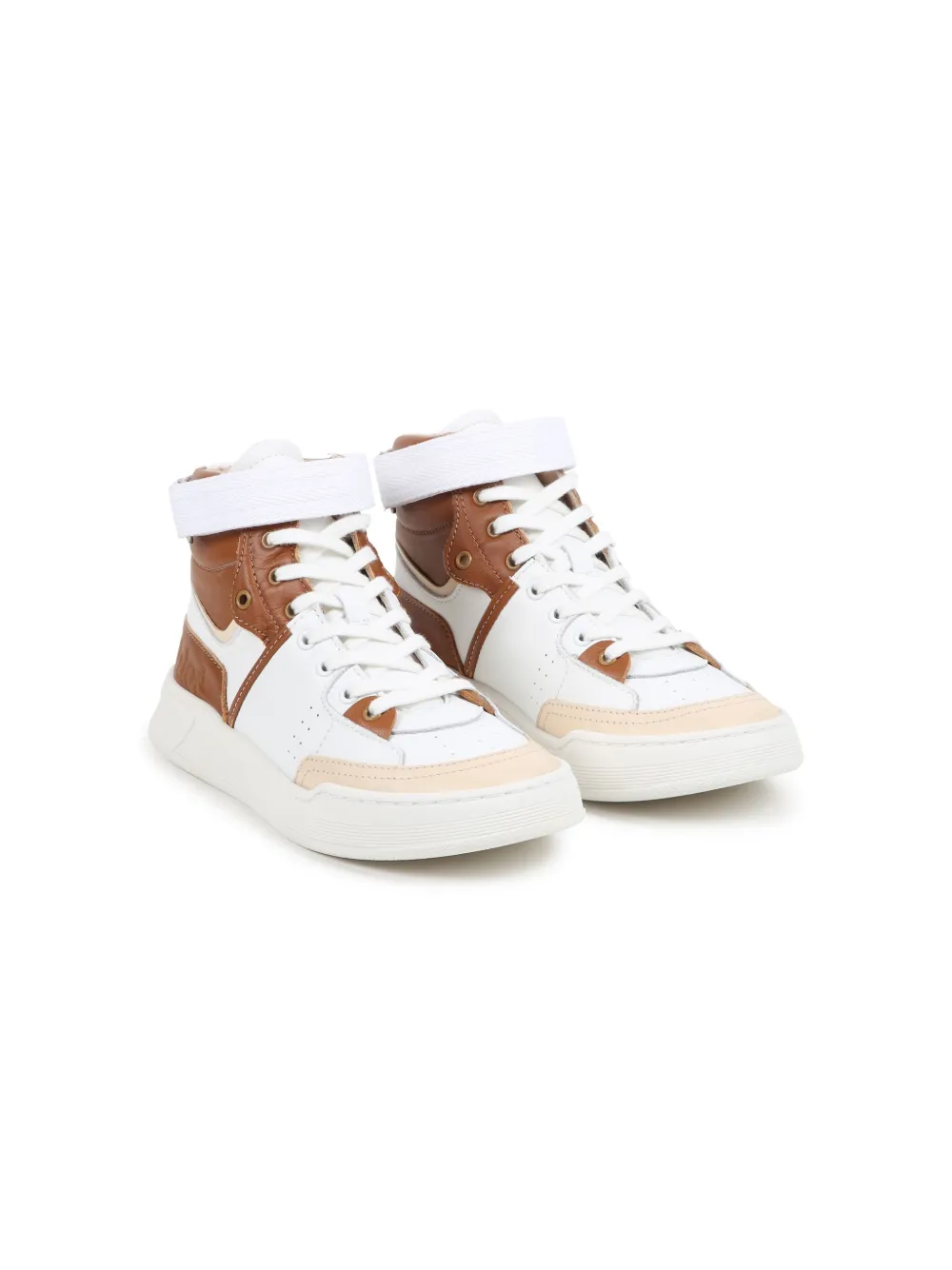 

Высокие кроссовки со вставками Chloé Kids, белый