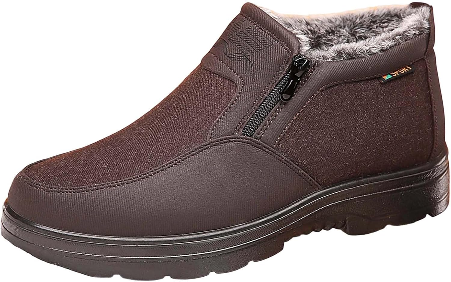 

Мужские зимние утепленные ботинки до щиколотки, удобная повседневная обувь больших размеров Generic, Coffee