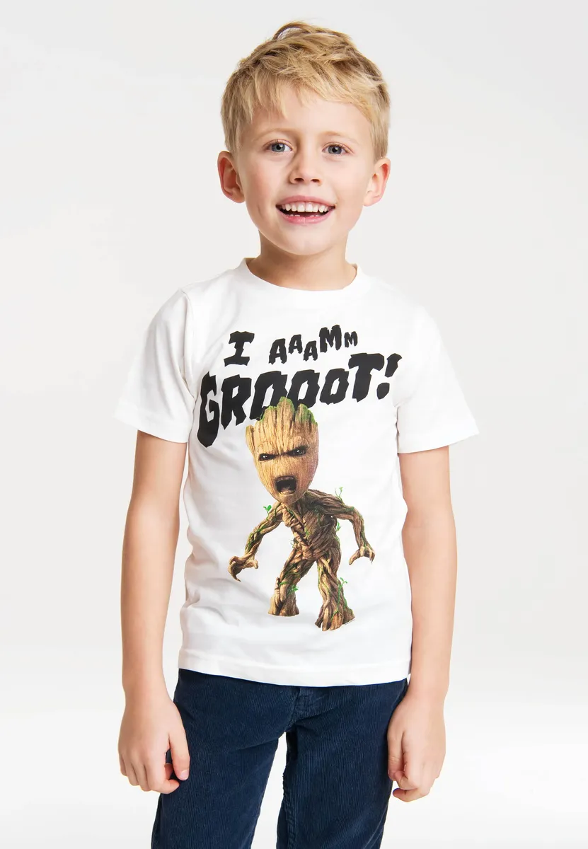 

Футболка Logoshirt "Стражи Галактики - Грут" с принтом "Грут" спереди, белый