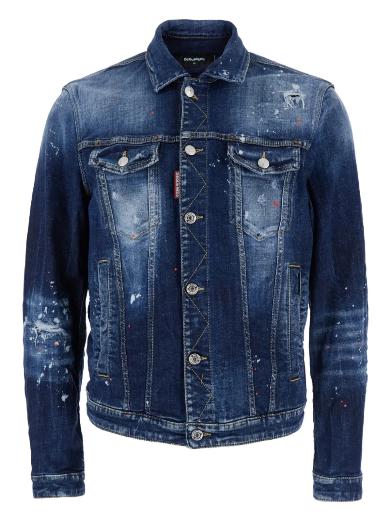 

DSQUARED2 Dan окрашенная джинсовая куртка с классическим воротником, синий