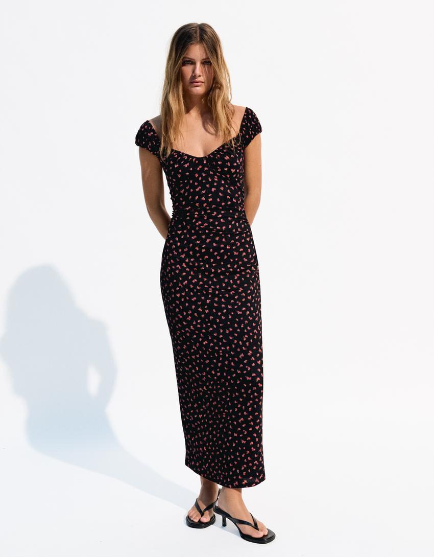 

Платье миди Bershka, черный