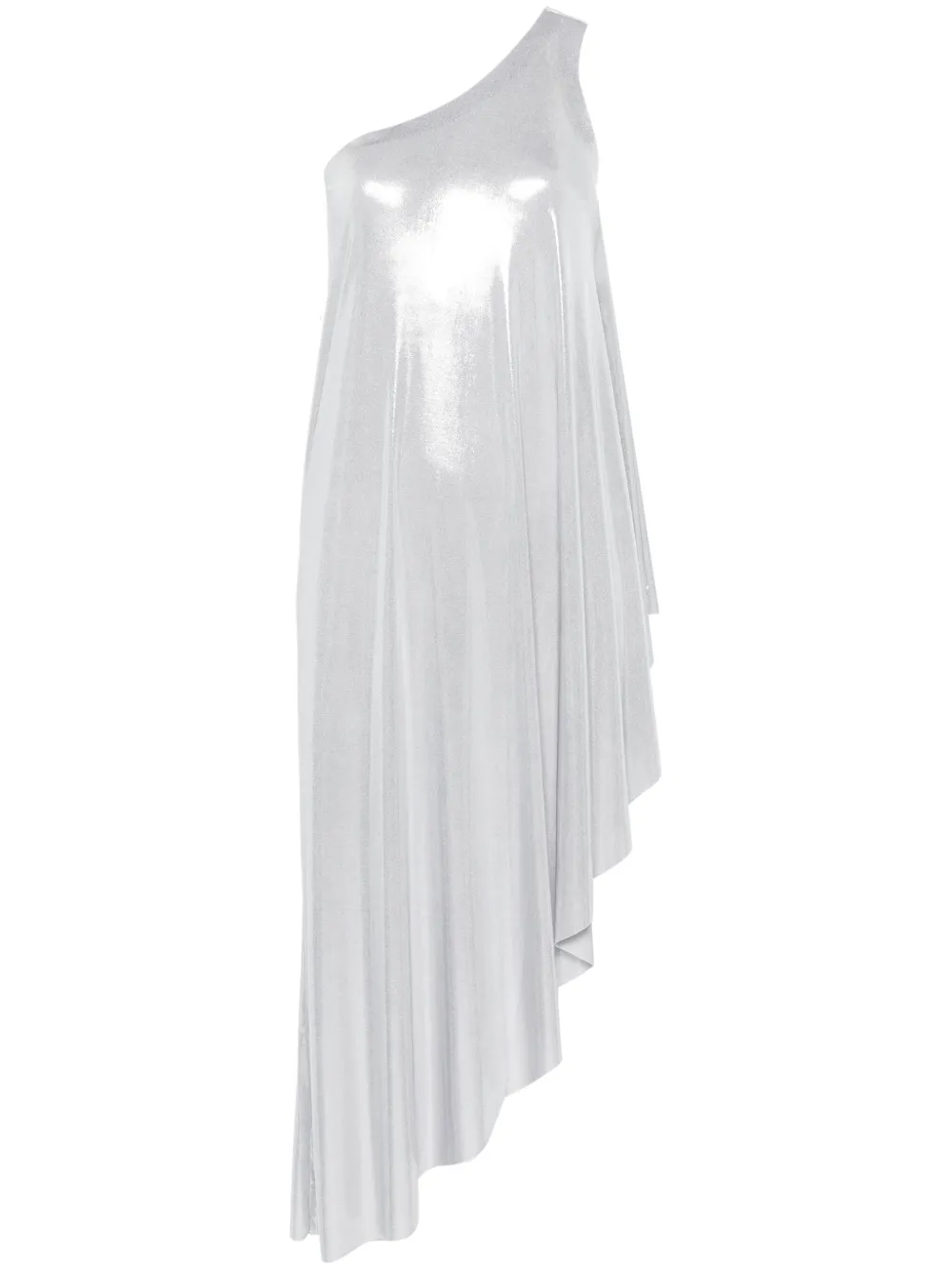 

Туника асимметричного кроя на одно плечо Norma Kamali, серебряный