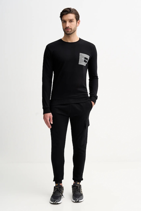 

Хлопковый спортивный костюм Fila, черный