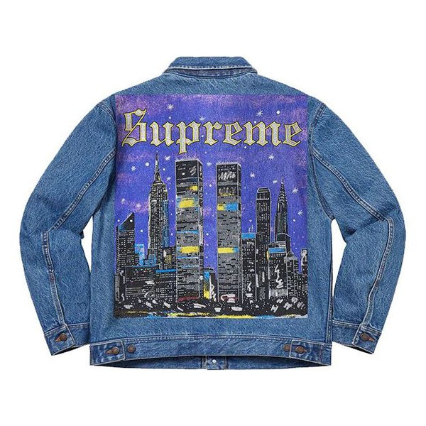 

Куртка ss19 new york painted trucker jacket Supreme, синий