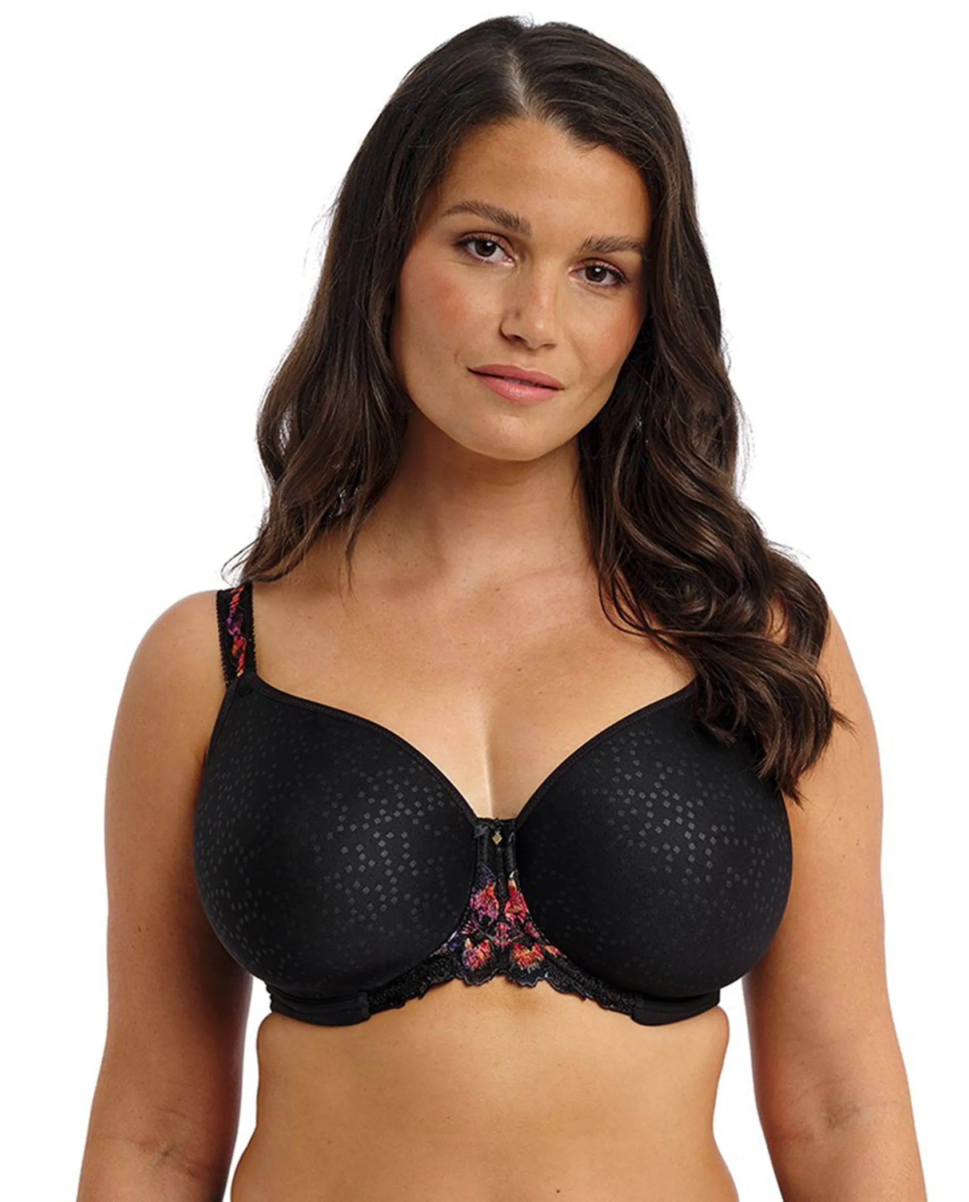 

Бюстгальтер с косточкой, кружево, вышивка Fantasie, черный