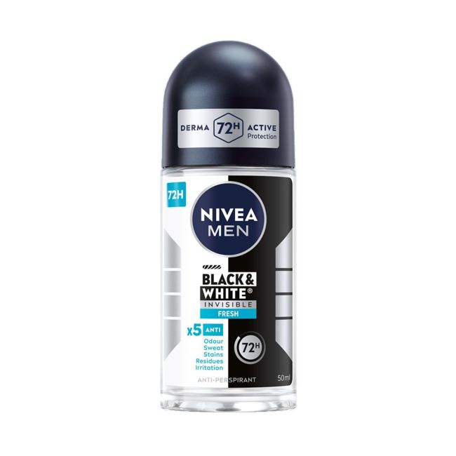 

Невидимый черно-белый шариковый дезодорант для мужчин Nivea Men, 50 мл