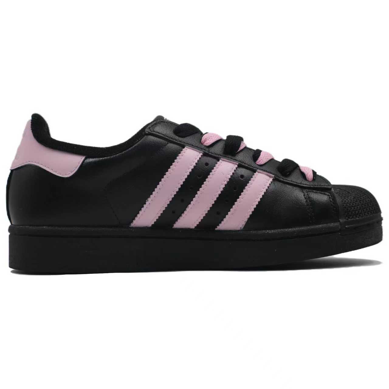 Adidas Originals Superstar 2 Leather Abrasion Resistant низкие детские кроссовки для скейтбординга Black Pink Unisex — фото 4