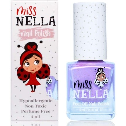 

Безопасный сиреневый лак для ногтей Miss Nella Butterfly Wings для детей. Нетоксичная формула без запаха, на натуральной водной основе, легко снимается.