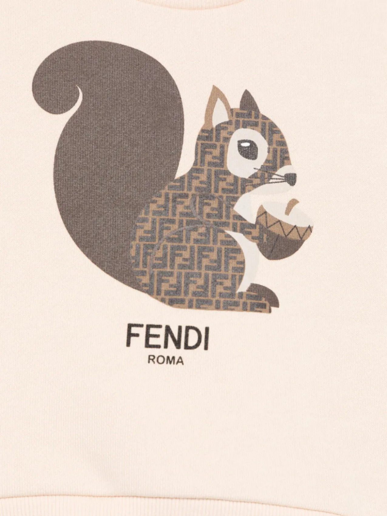 Толстовка с принтом Fendi Kids, нейтральный — фото 3