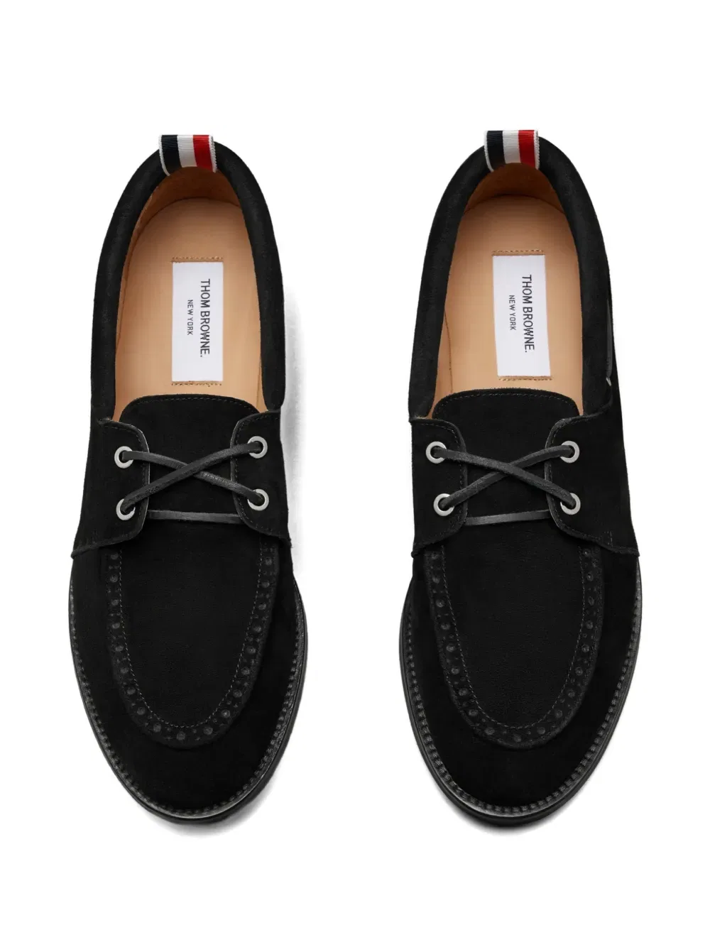 Замшевые лодочные туфли Thom Browne, черный — фото 3