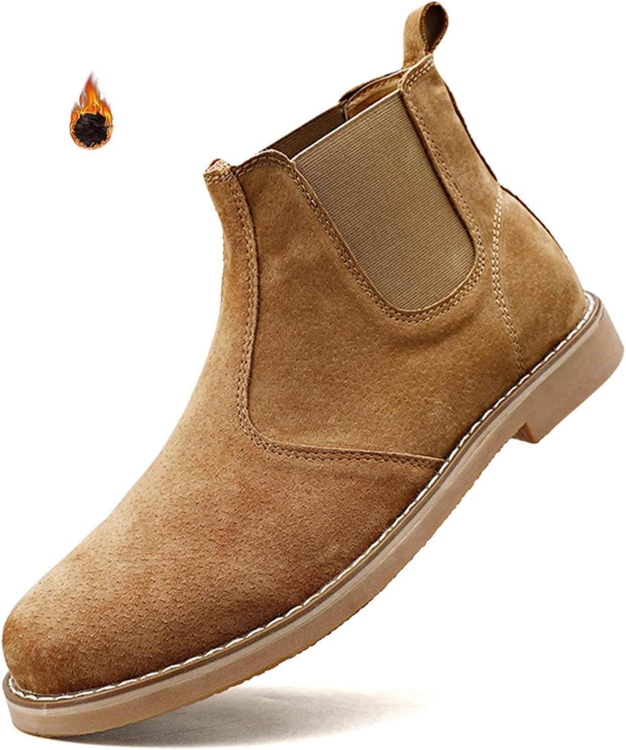 

Мужские повседневные ботинки Chelsea Optigard из замши, удобные с круглым носком, без шнуровки, износостойкие, с низким каблуком, ботинки до щиколотки с эластичной отделкой, коричневый