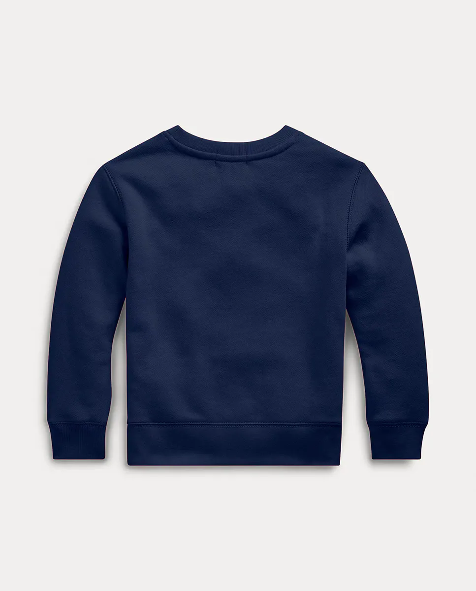 Толстовка с круглым вырезом для мальчика с вышитой лошадью Polo Ralph Lauren, темно-синий — фото 2
