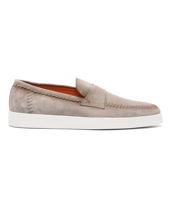 

Кожаные лоферы на плоской подошве в стиле casual Santoni, коричневый