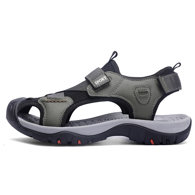 

Kuding Мужские пляжные сандалии черно-сине-зеленые зеленые, цвет Green