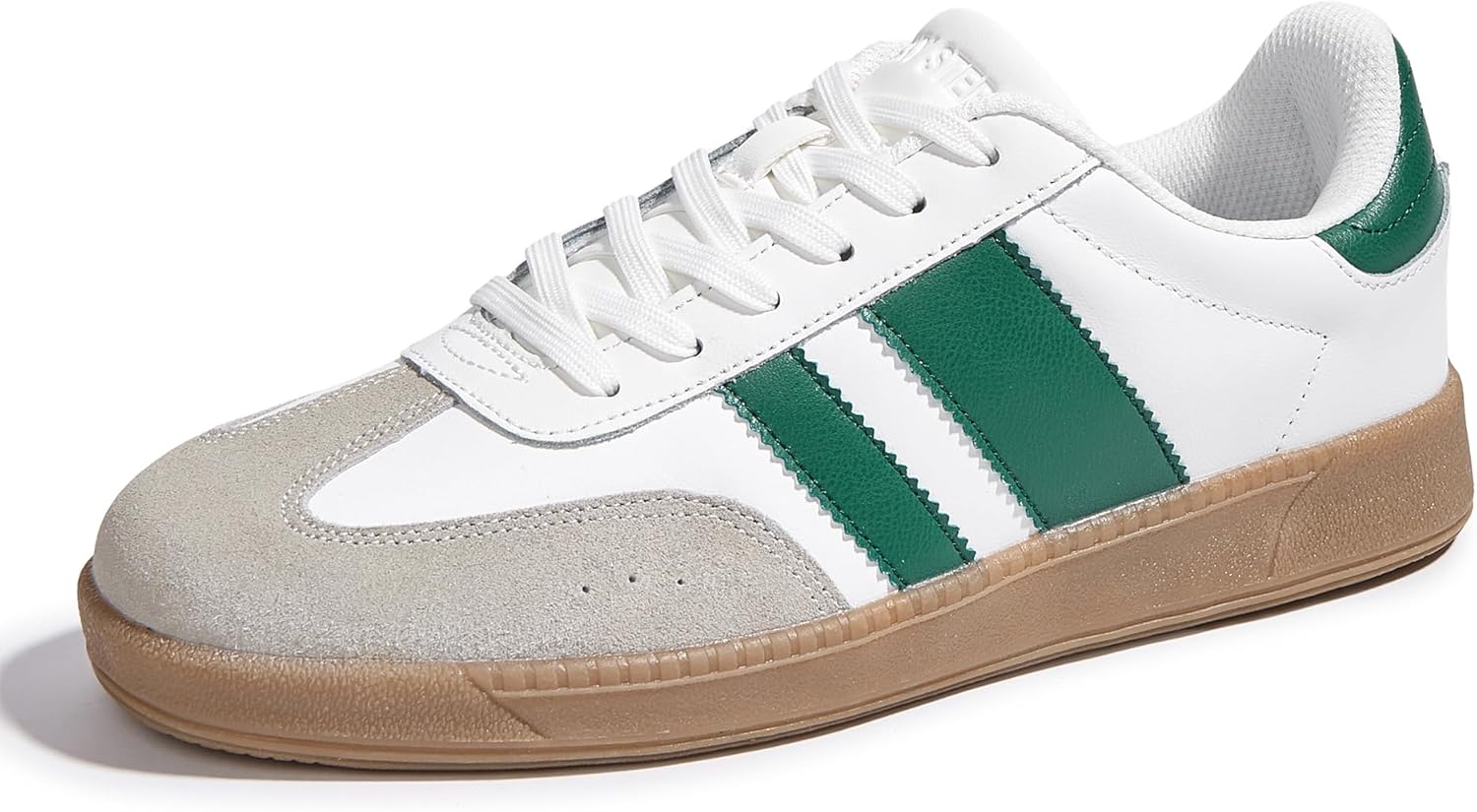 

Мужские модные кроссовки LUCKY STEP, повседневная обувь, ретро, замша, натуральная кожа, для скейтборда, тенниса и ходьбы, белый/зеленый