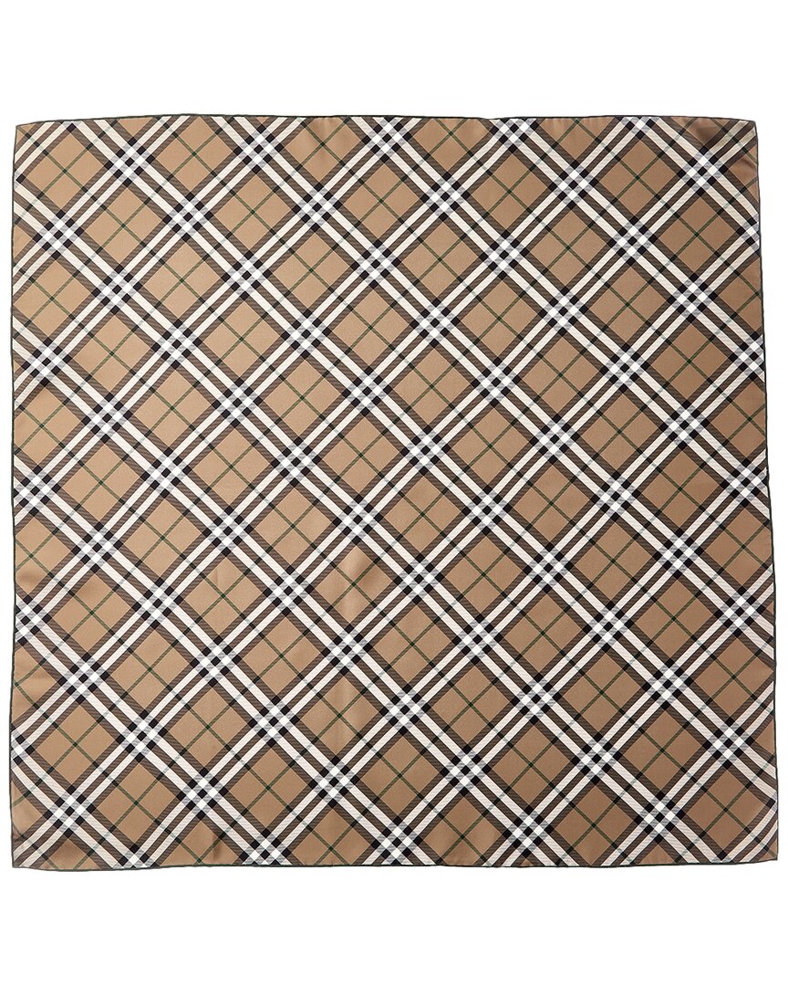 

Шелковый шарф в клетку Burberry, зеленый