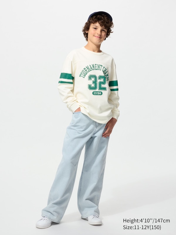 Хлопковая футболка AIRism с графикой, длинный рукав Uniqlo, 01 off white — фото 2