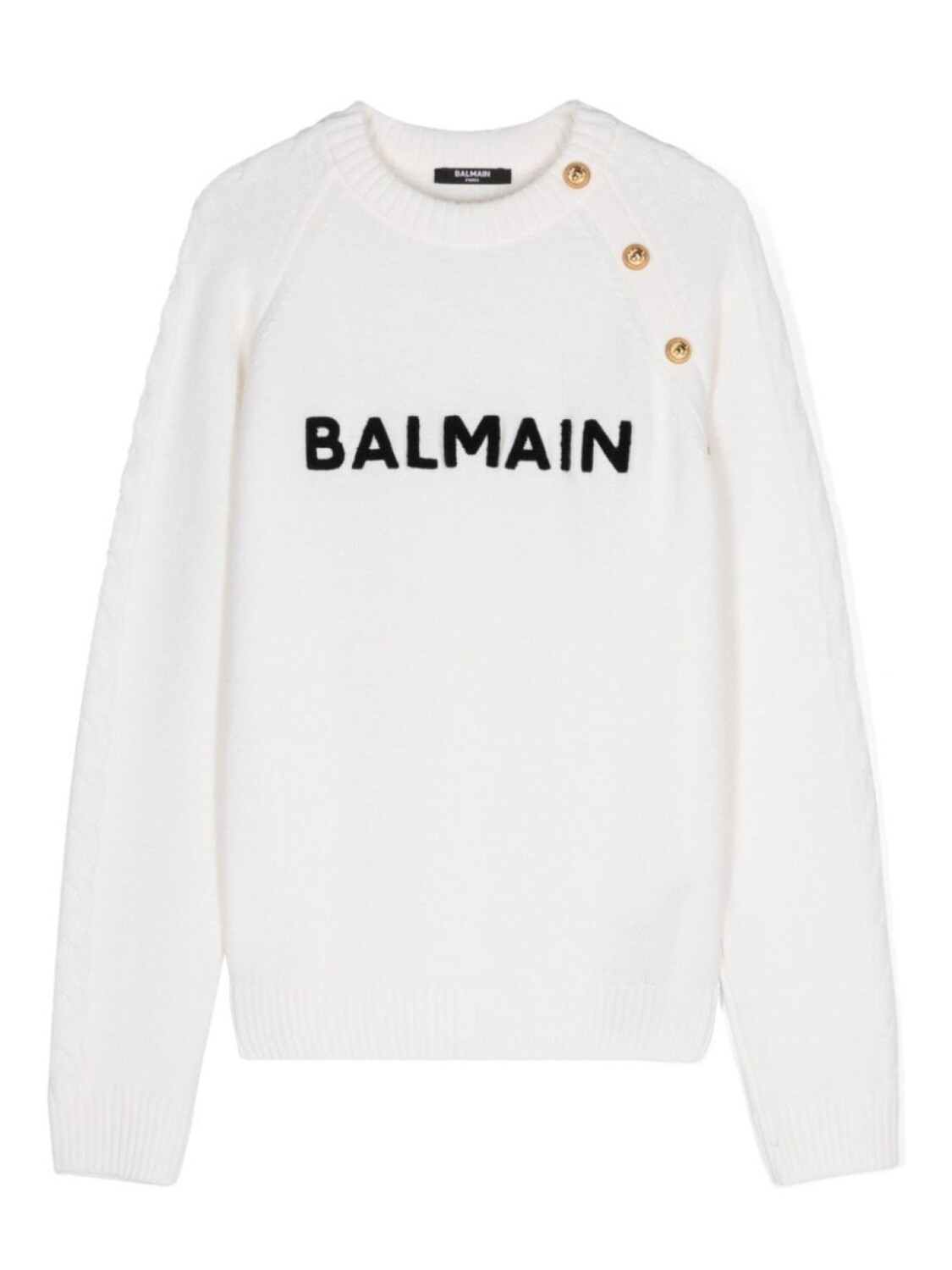 

Balmain Kids свитер с вышитым логотипом, нейтральный цвет