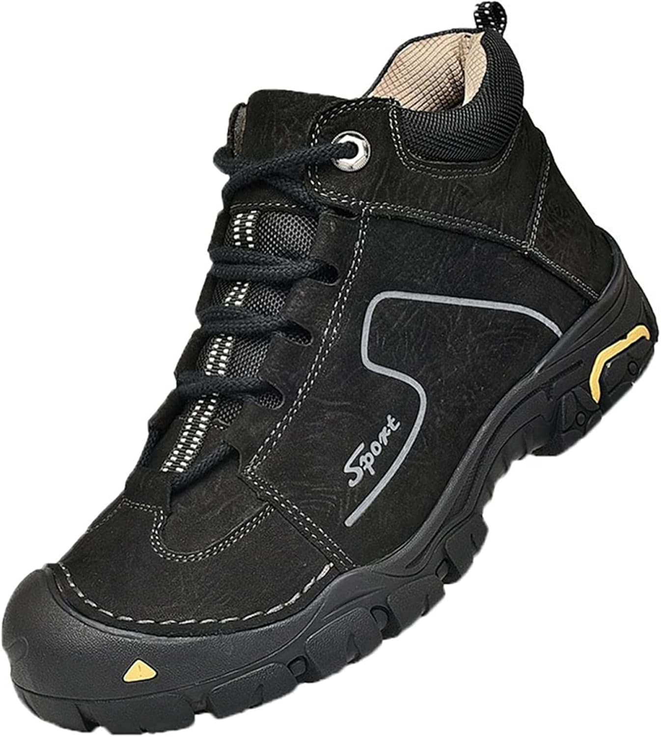 

Мужские теплые ботинки до щиколотки Yiozoi, осенне-зимние, для активного отдыха и спорта, высокие, на шнуровке, прочные повседневные прогулочные ботинки для мужчин, черный