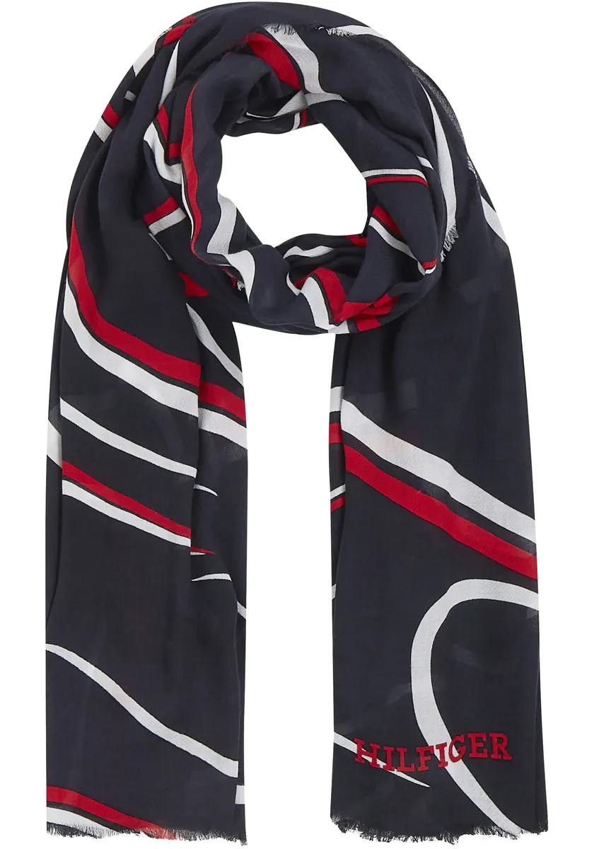 

Модный шарф Tommy Hilfiger "HILFIGER PREP SCARF" с графическим узором, синий