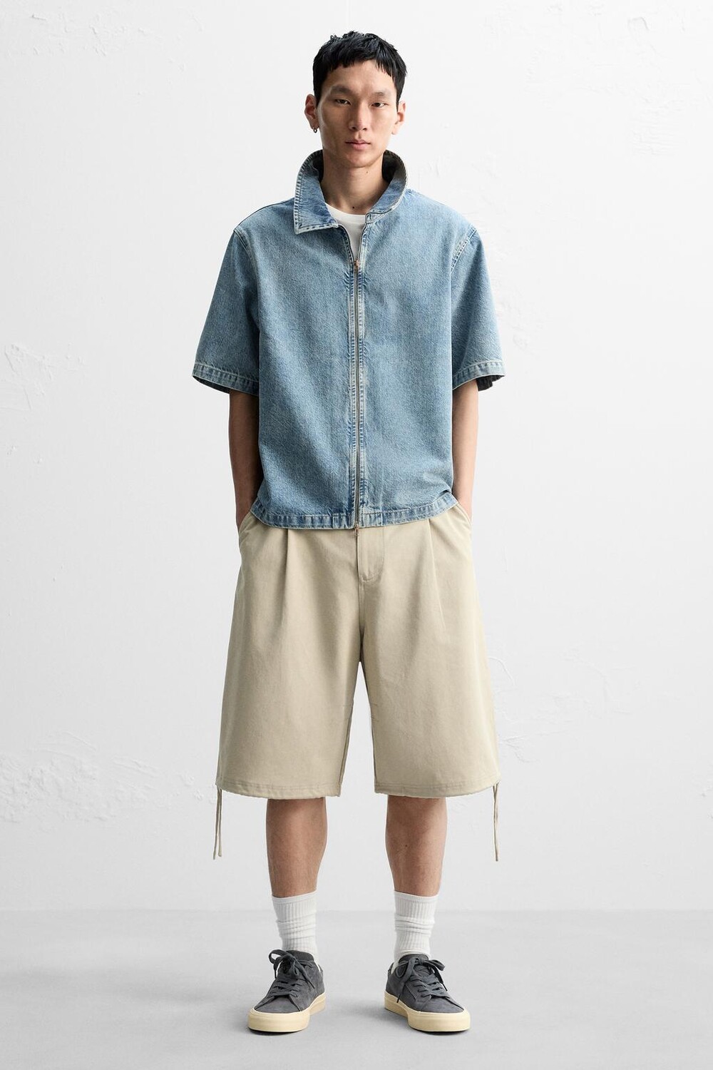 

Кожаные кроссовки ZARA, синий