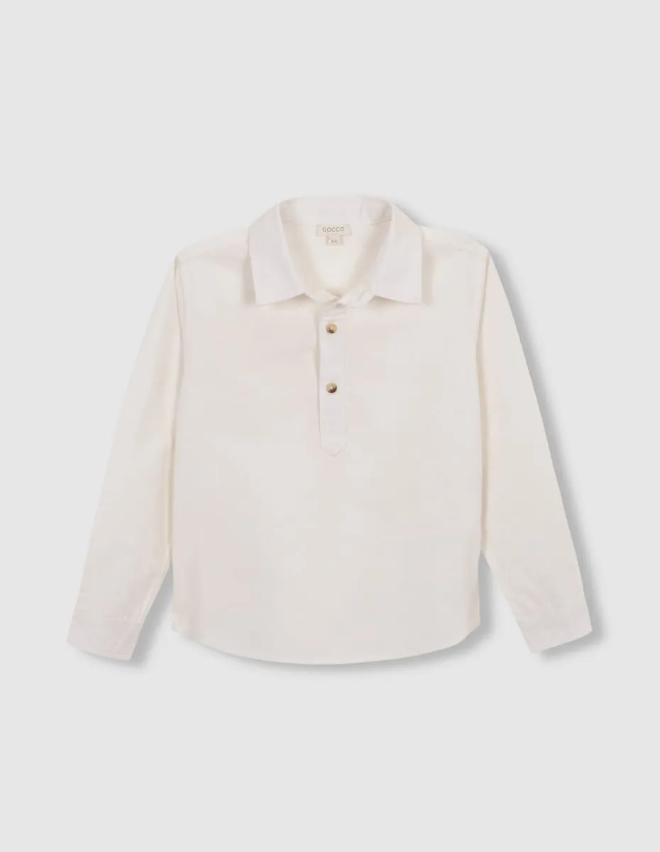 

Детская рубашка с короткой планкой Gocco, белый