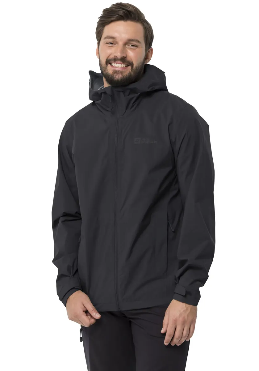 

Функциональная куртка Jack Wolfskin "ELSBERG 2.5L JKT M", с капюшоном, водонепроницаемая, ветронепроницаемая, дышащая, черный