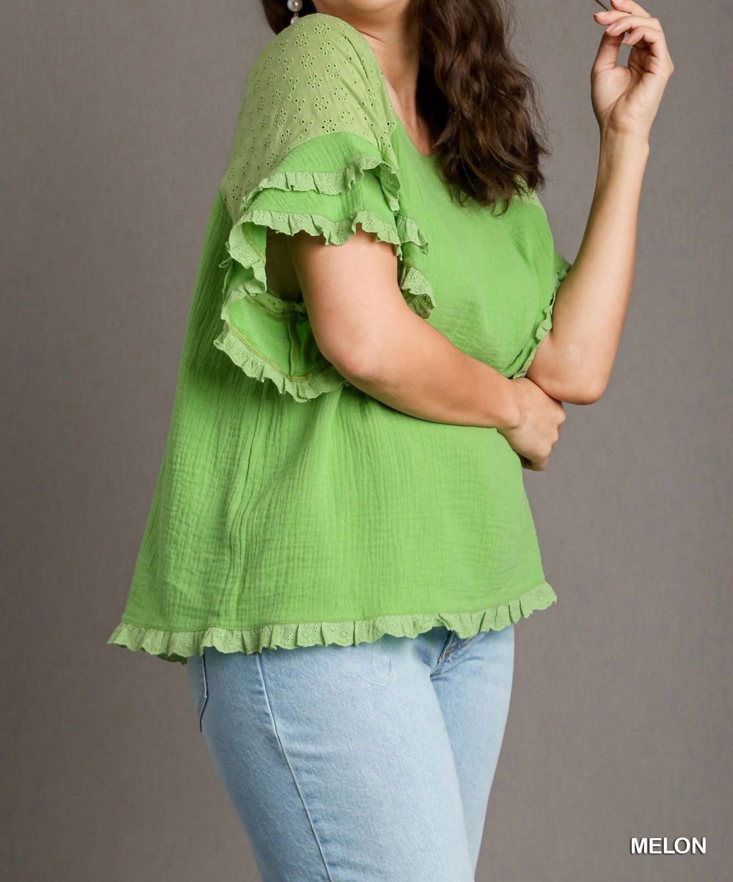 

Топ Connie Cotton Gauze/Curvy Girl - Plus In Melon umgee
