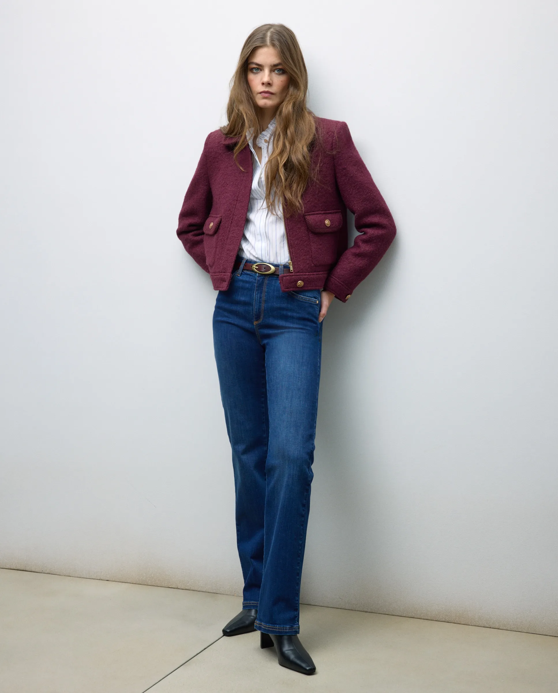 

Женские джинсы прямые средняя посадка Tintoretto, нежно-синий